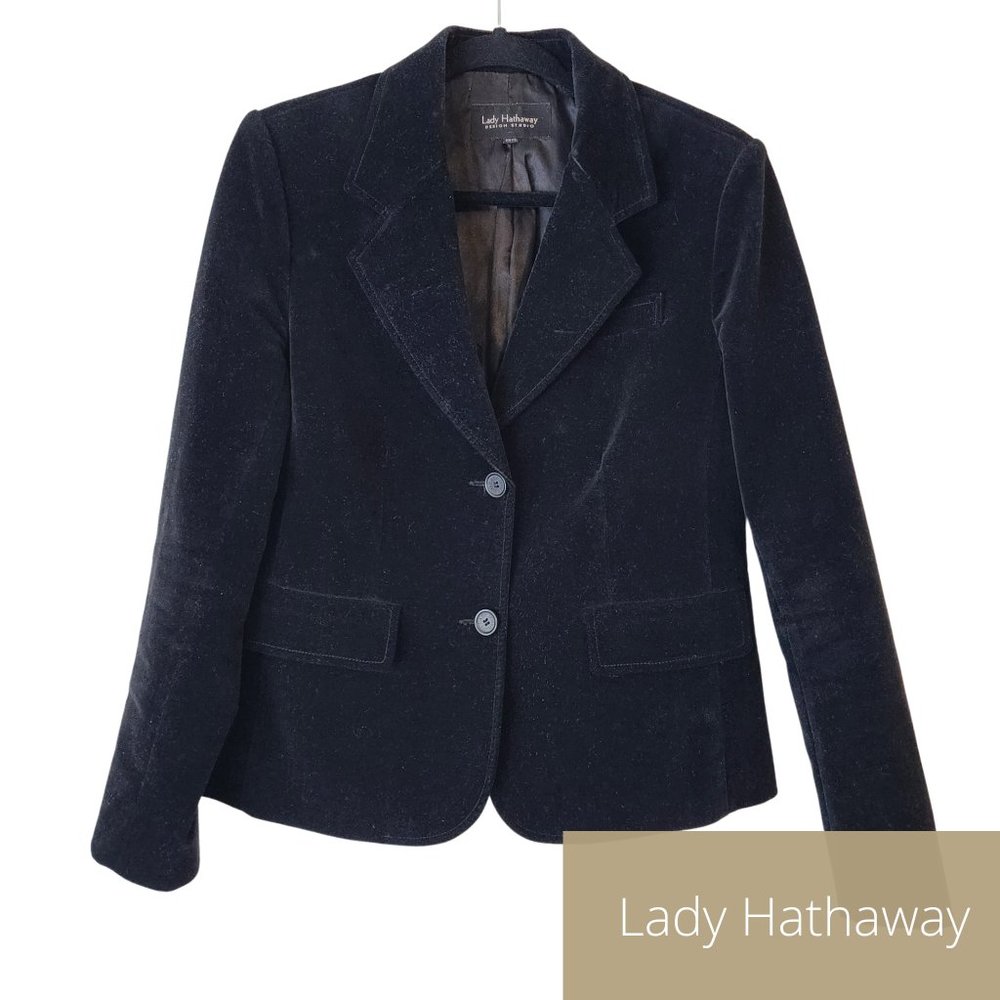 LADY HATHAWAY Dark Academia Velvet Blazer SZ M